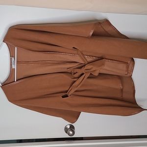 JustFab Tan Poncho – Size L – Chic Layering Piece for Work or Weekend